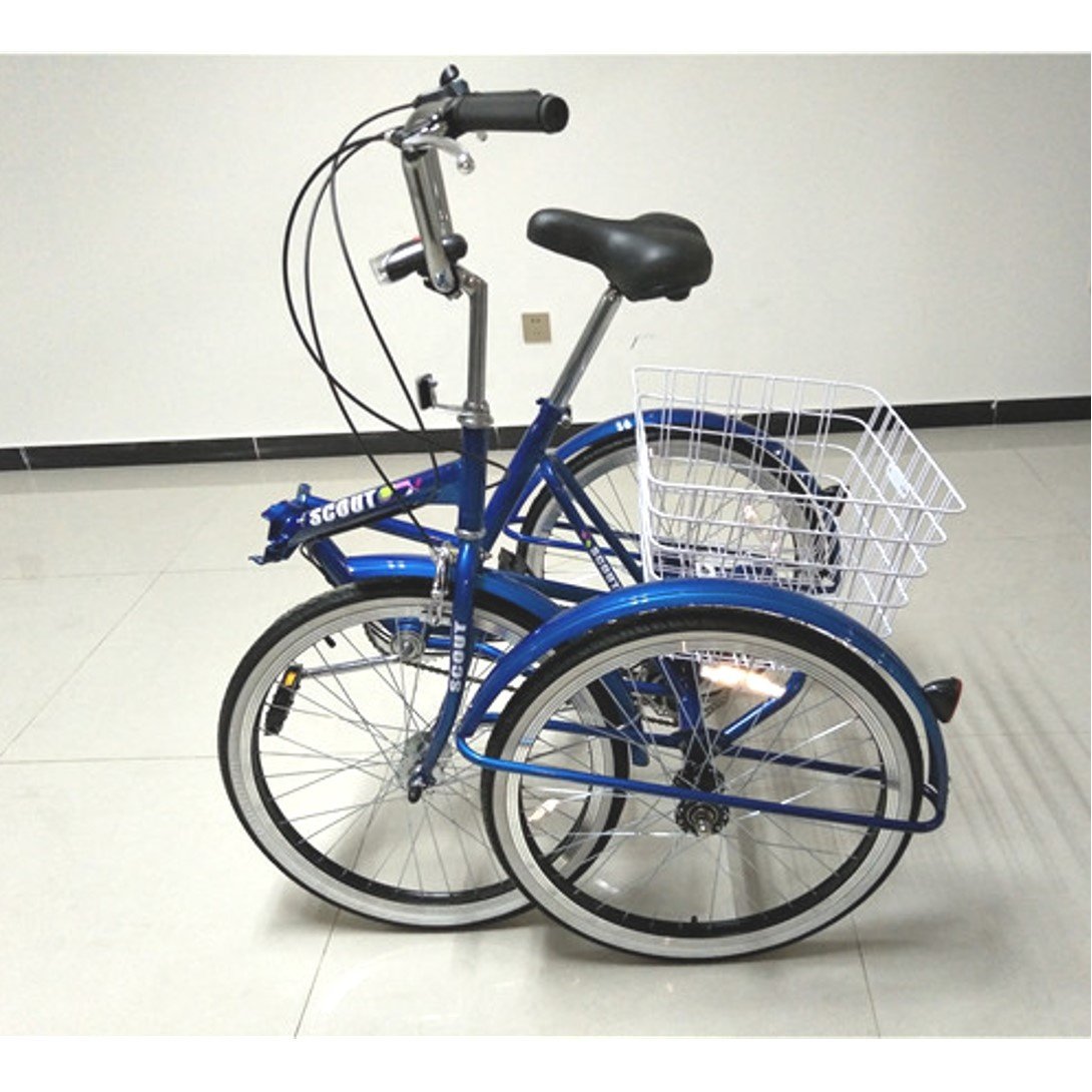 SH-FT016 24" 1-Speed Folding Tricycle with Dynamo Light